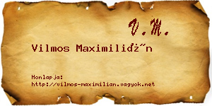 Vilmos Maximilián névjegykártya